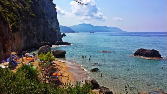 Corfu island, the beautiful naturist Myrtiotissa beach