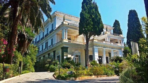 Corfu island, The Achillion Palace located in the picturesque village of Gastouri. This magnificent Palace was built in 1890 exclusively for Elizabeth (Sissy), the former Empress of Austria.