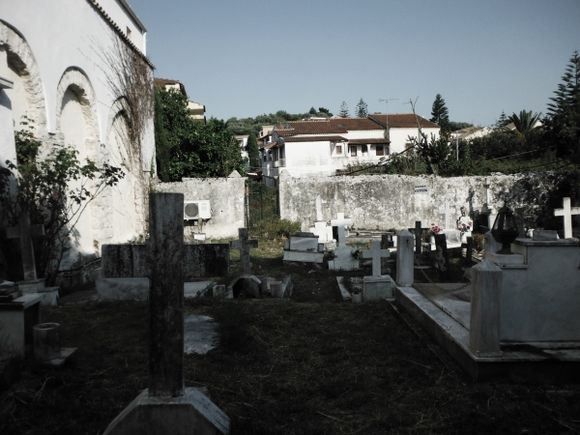 Corfu island, the inward cemetery of the church of Panaya Kassopitra in Kassiopi village