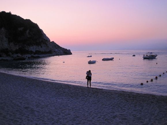 Lefkada island, the sunset from the Agios Nikitas village