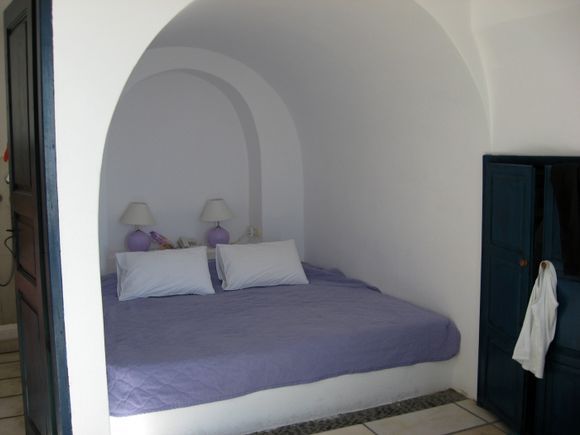 Santorini, a room of the Reflexion Volcano Hotel (Fira).