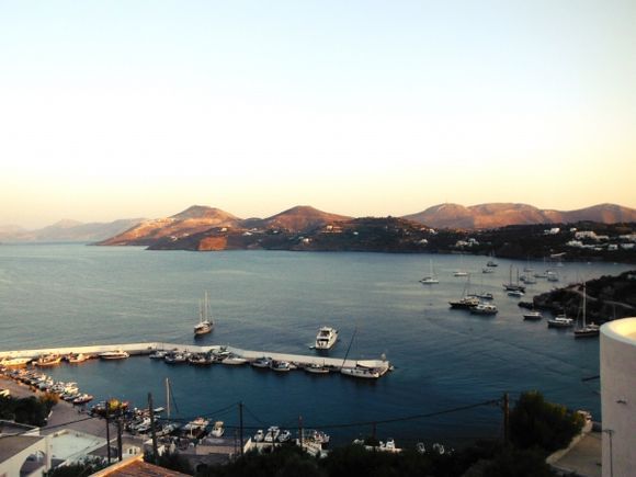 Leros island, view of Pandeli bay from Anemos apartments