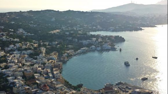 Leros july 2015, view of Agia Marina from the Medieval Castle