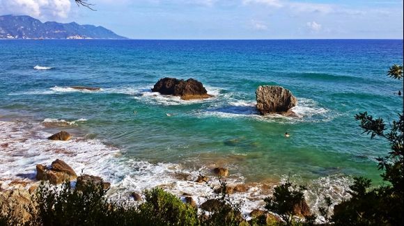Corfu island, the naturist Myrtiotissa beach