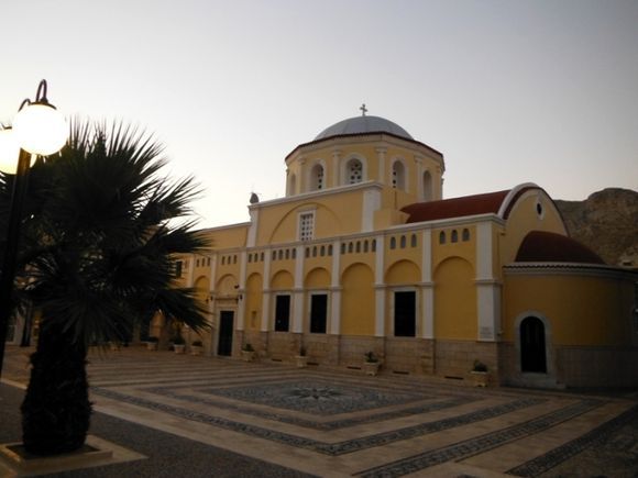 Kalymnos island, a view of the Church Of Saviour Christ in the center of Pothia Town