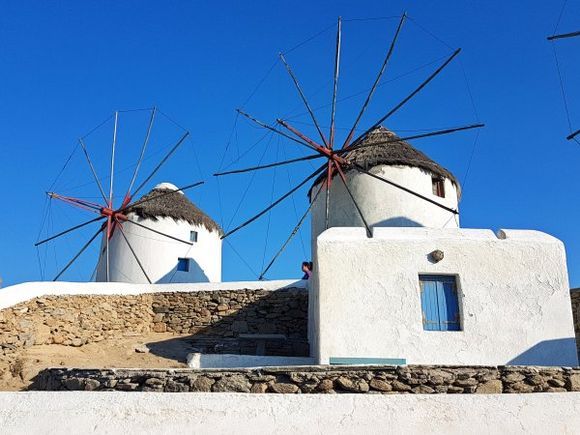 Mykonos august 2017, the windmills are the quintessential features of Mykonos landscape. There are plenty of them that have become a part and parcel of Mykonos. Visitors to Mykonos can see the windmills irrespective of the locale. From a distance one can easily figure out the windmills, courtesy of their silhouette.