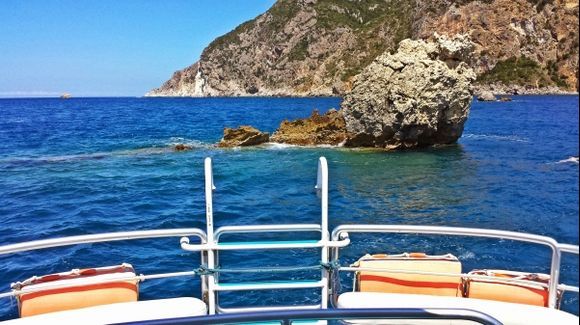 Corfu island, tour boat in Paleokastritsa bay
