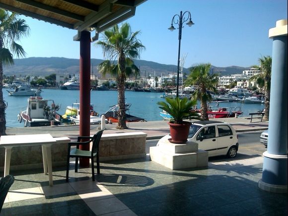 Kos island, a view of the beautiful harbour of Kos town from the Kosta Palace Hotel
