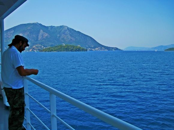 Lefkada, a view from the ferry boat from Nidri to Meganisi island