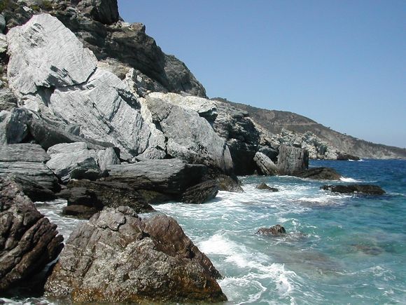 Skopelos, the sea and the rocks of Agios Ioannis