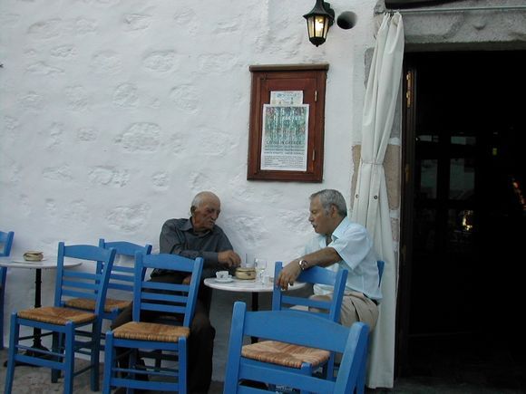 Patmos, in the main square in Chora, in front of Vagelis restaurant