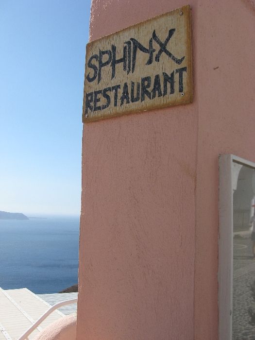 Santorini, Sphinx restaurant in Fira