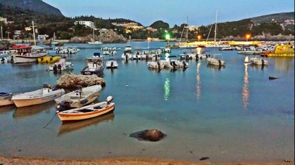 Corfu island, view of the small port of Paleokastritsa from the Alipa restaurant