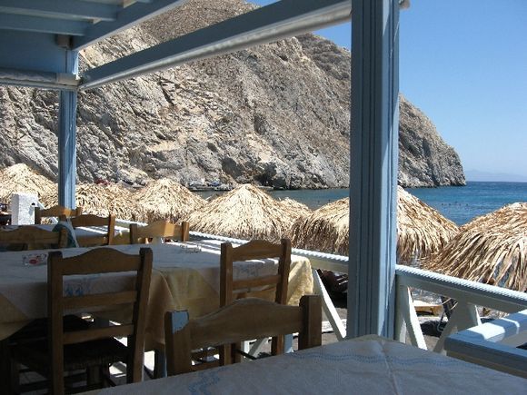 Santorini, restaurant in Perissa beach