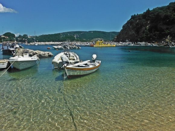 Corfu island, the beach of the small port of Paleokastritsa