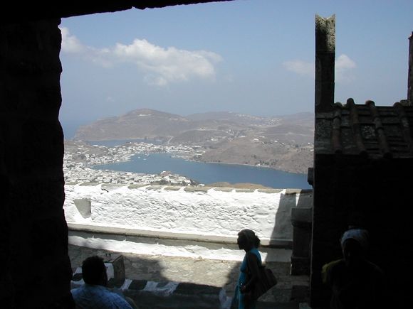 Patmos, a great view of Skala from the Agios Ioannis Monastery