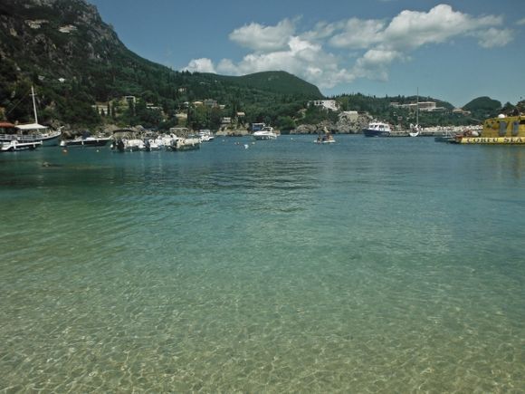 Corfu island, the beach in the small port of Paleokastritsa