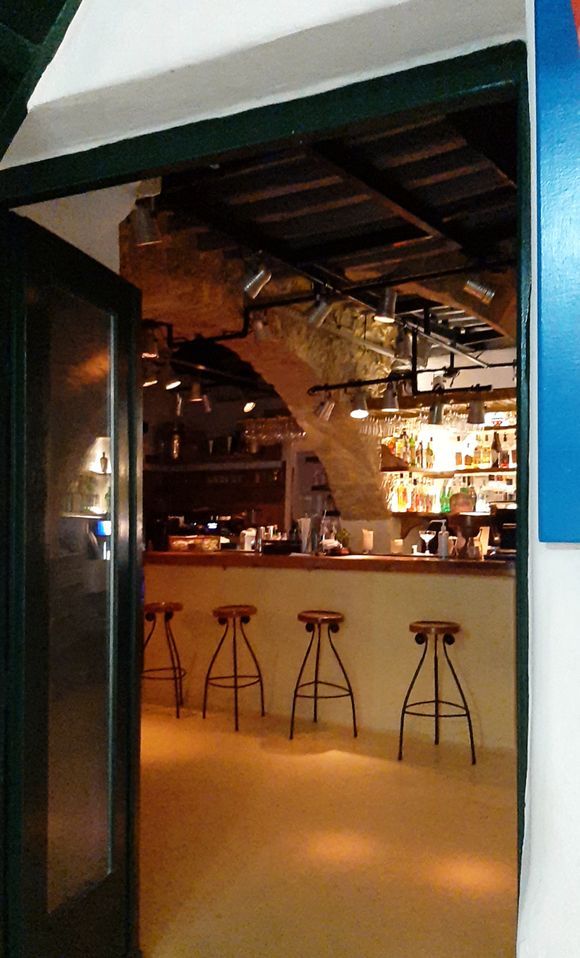 Mykonos July 2021, Veranda bar restaurant in Little Venice