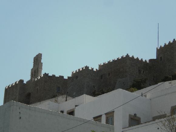Patmos, the Monastery,s wall from outside