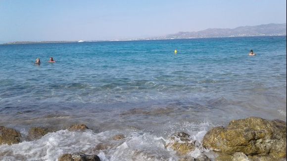 my favourite small beach just next to the port of skala with cristal clear waters and lovely view of egina
