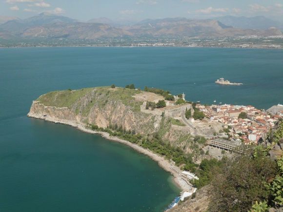 view of nafplion from palamidi castle