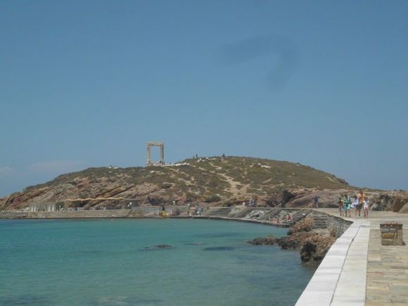 view from the port of chora naxos
