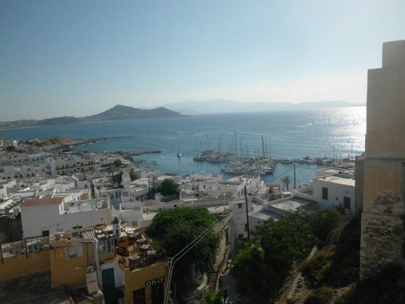 view of chora, naxos from the castle, a bit crooked though