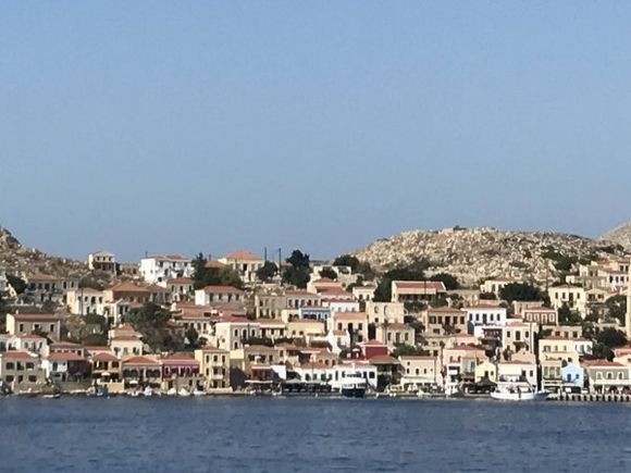 port and capital of the island of Halki