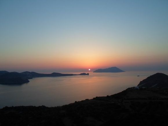 sunset on the island of Milos