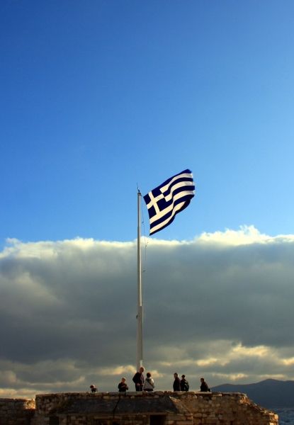 acropolis hill-flag of Greece