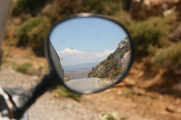 Looking back at Naxos Mountains