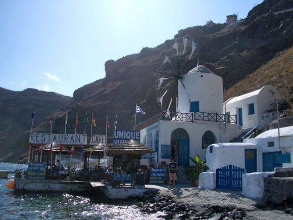 A cute waterside restaurant in Therassia, near Santorini
