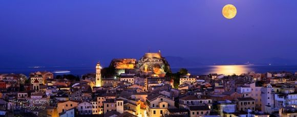 Corfu town August fool moon