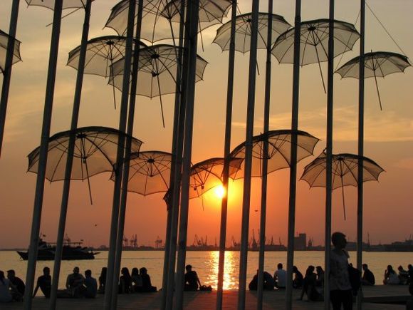Tessaloniki- A lot of umbrellas.