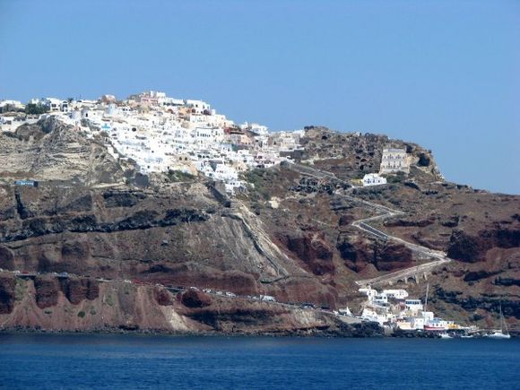 Oia , seen from the ferryboat.