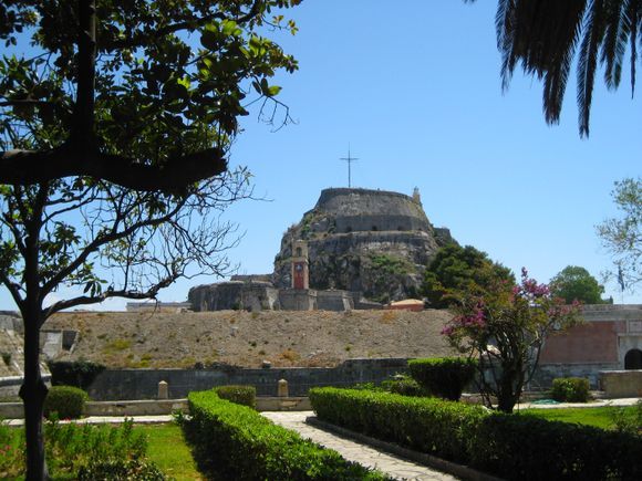 View on the old fortress of Corfu town