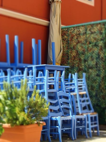 Blue chairs - Fiscardo