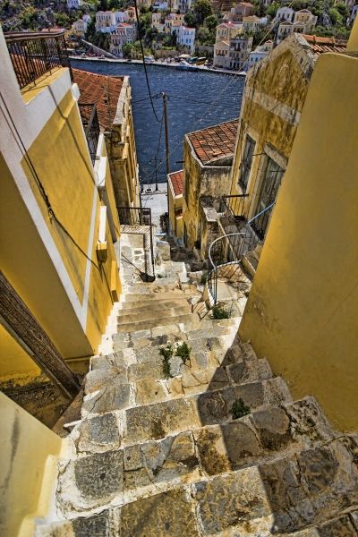 Steps down to Symi harbour