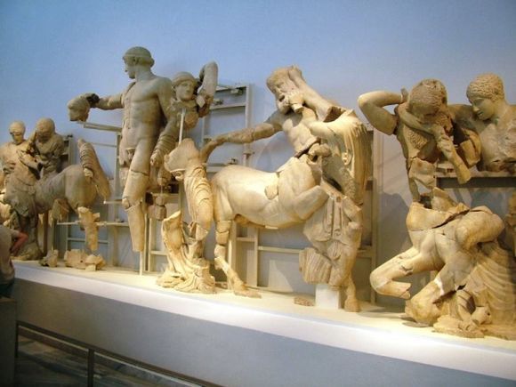 Some of the Statues in the Museum at Olympia.