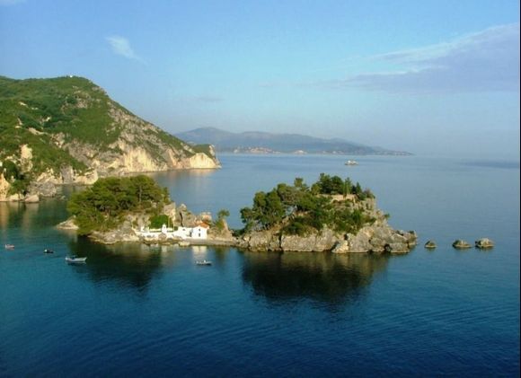 Mother Mary Island about 100 metres off the town of Parga.