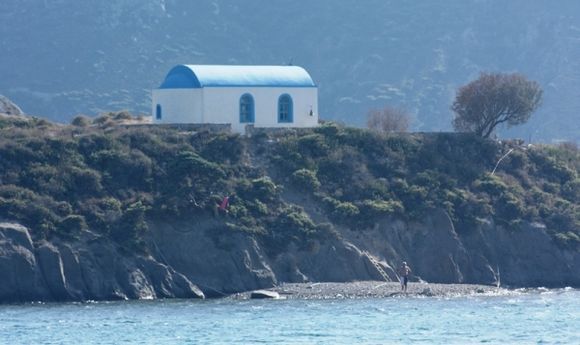 Kos,
Kefalos, Church of Agios Nicolaos on the islet of Kastri.