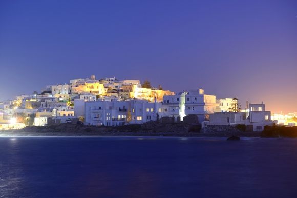 Naxos town in the evening light.