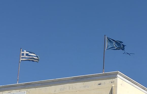 Flags on the Naxos Town Hall