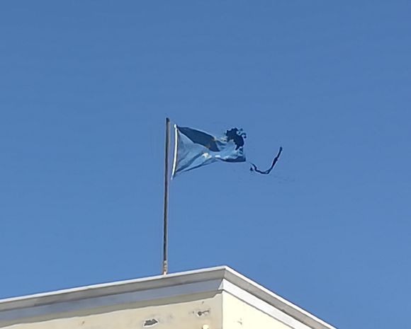 Flags on the Naxos Town Hall (detail) 