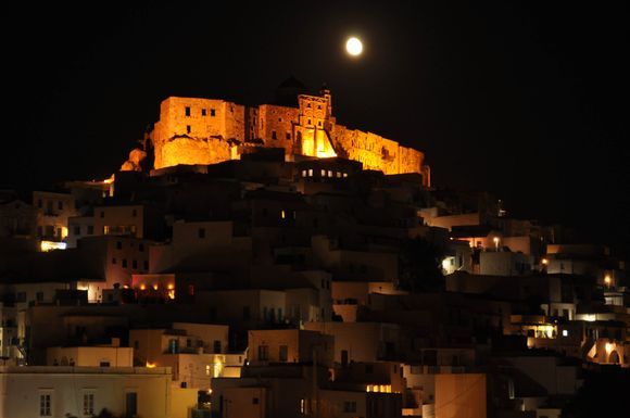 Chora by night with moon