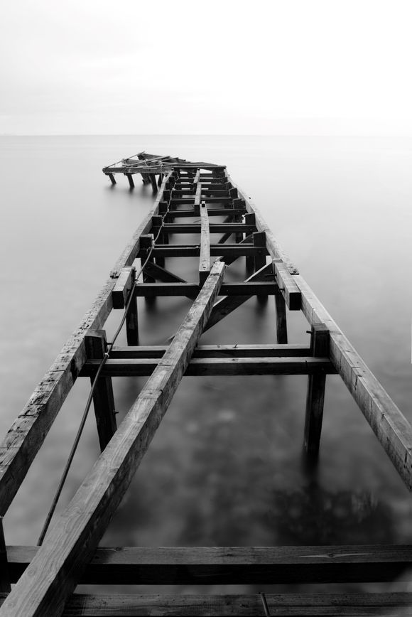 The old jetty has reached it's tipping point..........