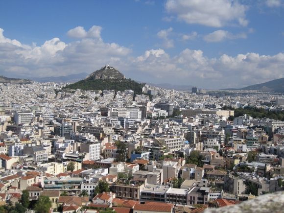 Mt. Lycabettus and Athens taken from the Acropolis