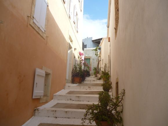 Who cannot resist walking up these stairs in a beautiful area of Chora?