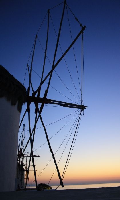 windmill in the dusk