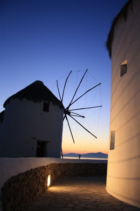 windmill in the dusk
